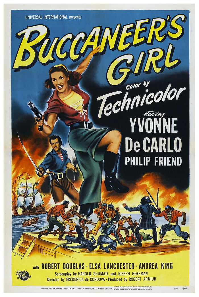 Buccaneer's Girl 1950 - Vintage Pirate Classic Movie Poster