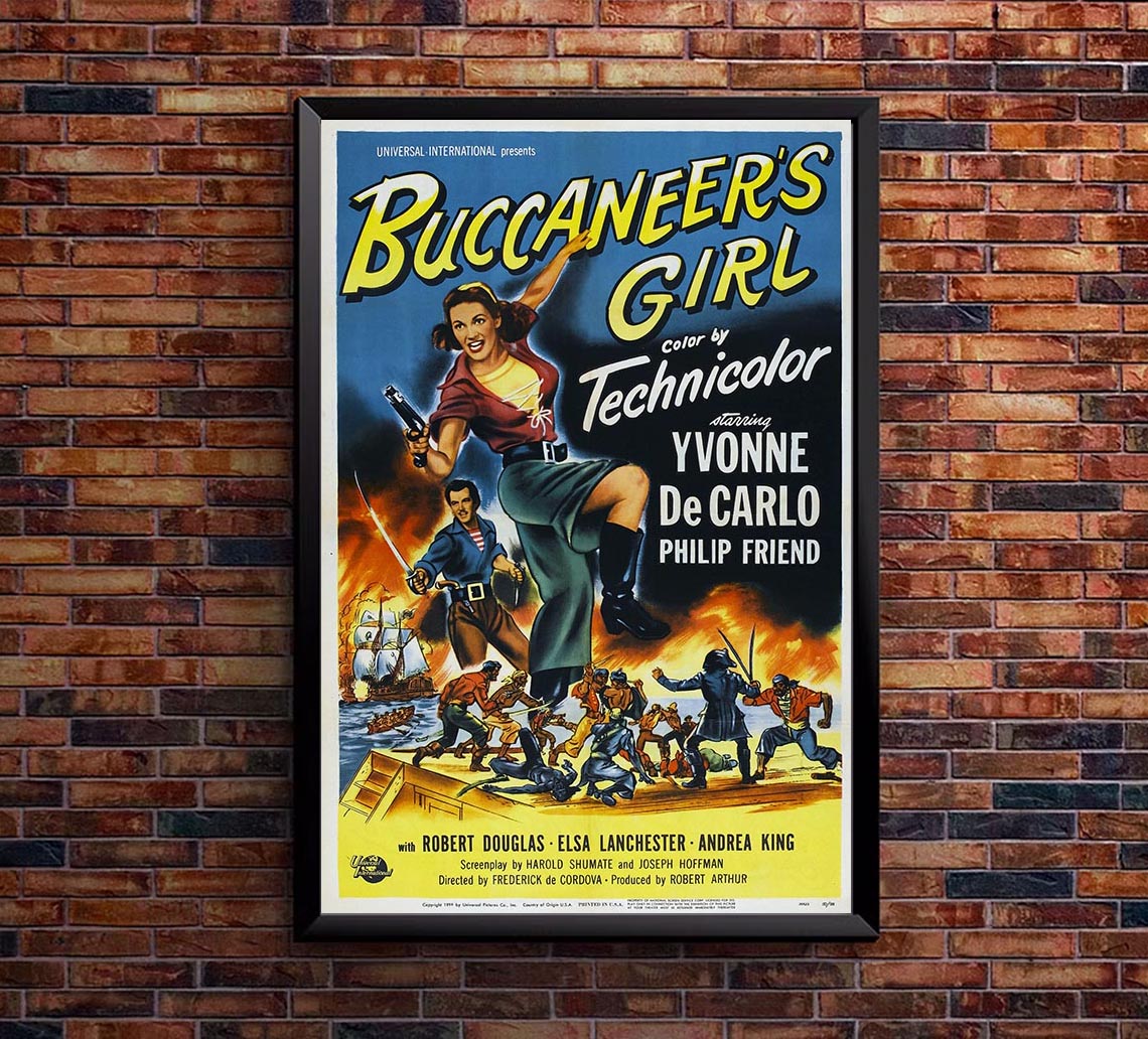Buccaneer's Girl 1950 - Vintage Pirate Classic Movie Poster