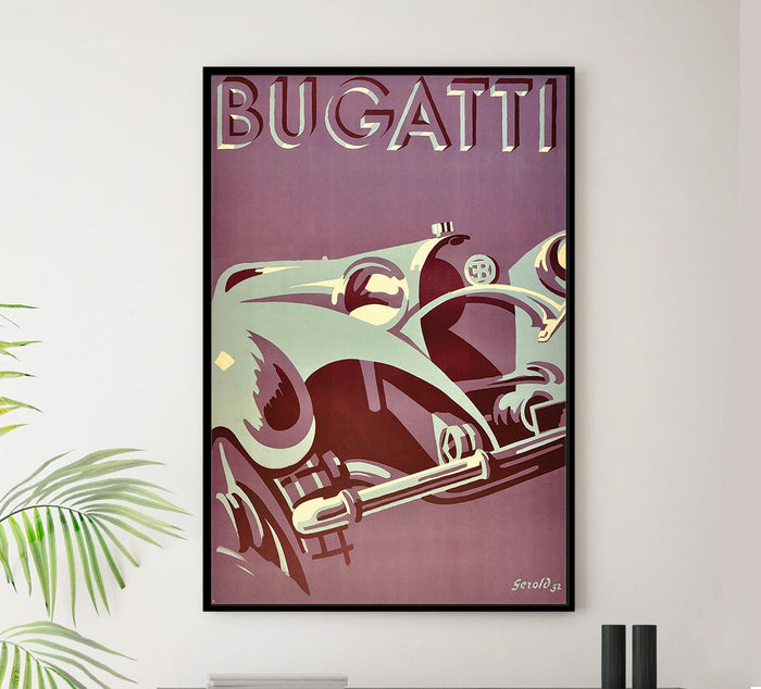 Bugatti - Italian  - Vintage Automobile Racing Poster