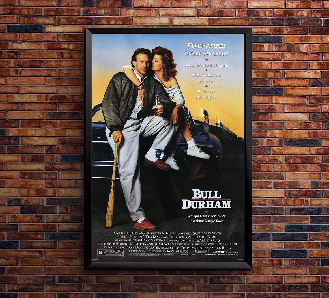 Bull Durham 1988 v1 - Kevin Costner - Vintage Classic Movie Poster