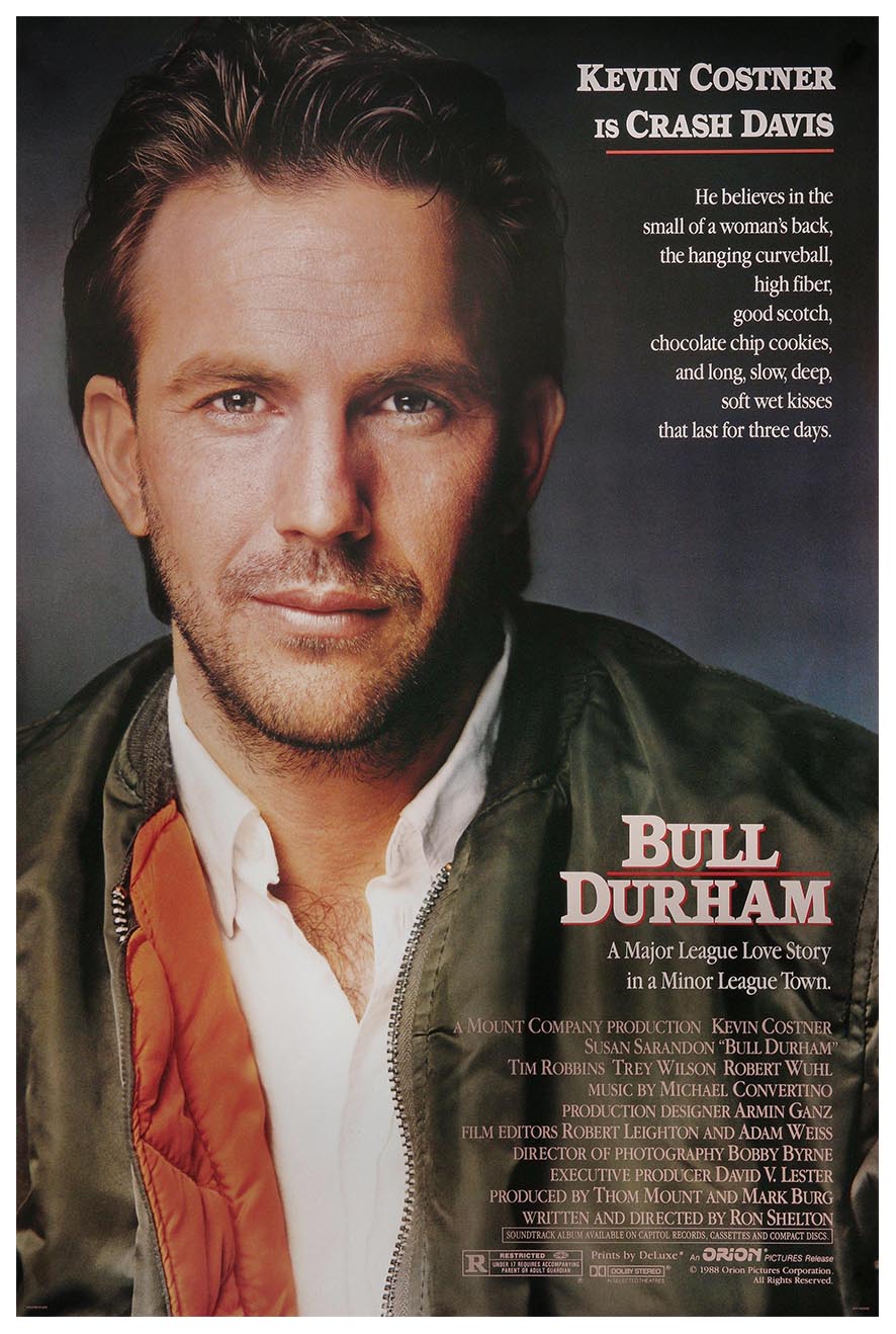 Bull Durham 1988 v2 - Kevin Costner - Vintage Classic Movie Poster