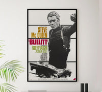 Bullitt 1968 - French - Steve McQueen - Vintage Classic Movie Poster