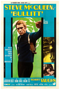 Bullitt 1968 - Italian - Steve McQueen - Vintage Classic Movie Poster