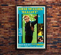 Bullitt 1968 - Italian - Steve McQueen - Vintage Classic Movie Poster