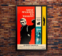 Bullitt 1968 - Spanish - Steve McQueen - Vintage Classic Movie Poster