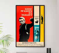 Bullitt 1968 - Spanish - Steve McQueen - Vintage Classic Movie Poster