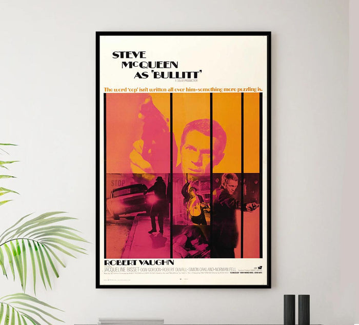 Bullitt 1968 - Steve McQueen - Vintage Classic Movie Poster
