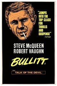 Bullitt 1968 v2 - Steve McQueen - Vintage Classic Movie Poster