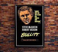 Bullitt 1968 v2 - Steve McQueen - Vintage Classic Movie Poster