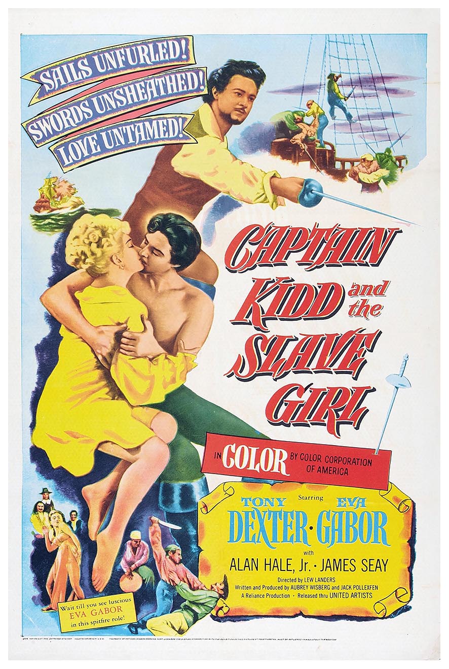 Captain Kidd and the Slave Girl 1954 - Vintage Pirate Classic Movie Poster