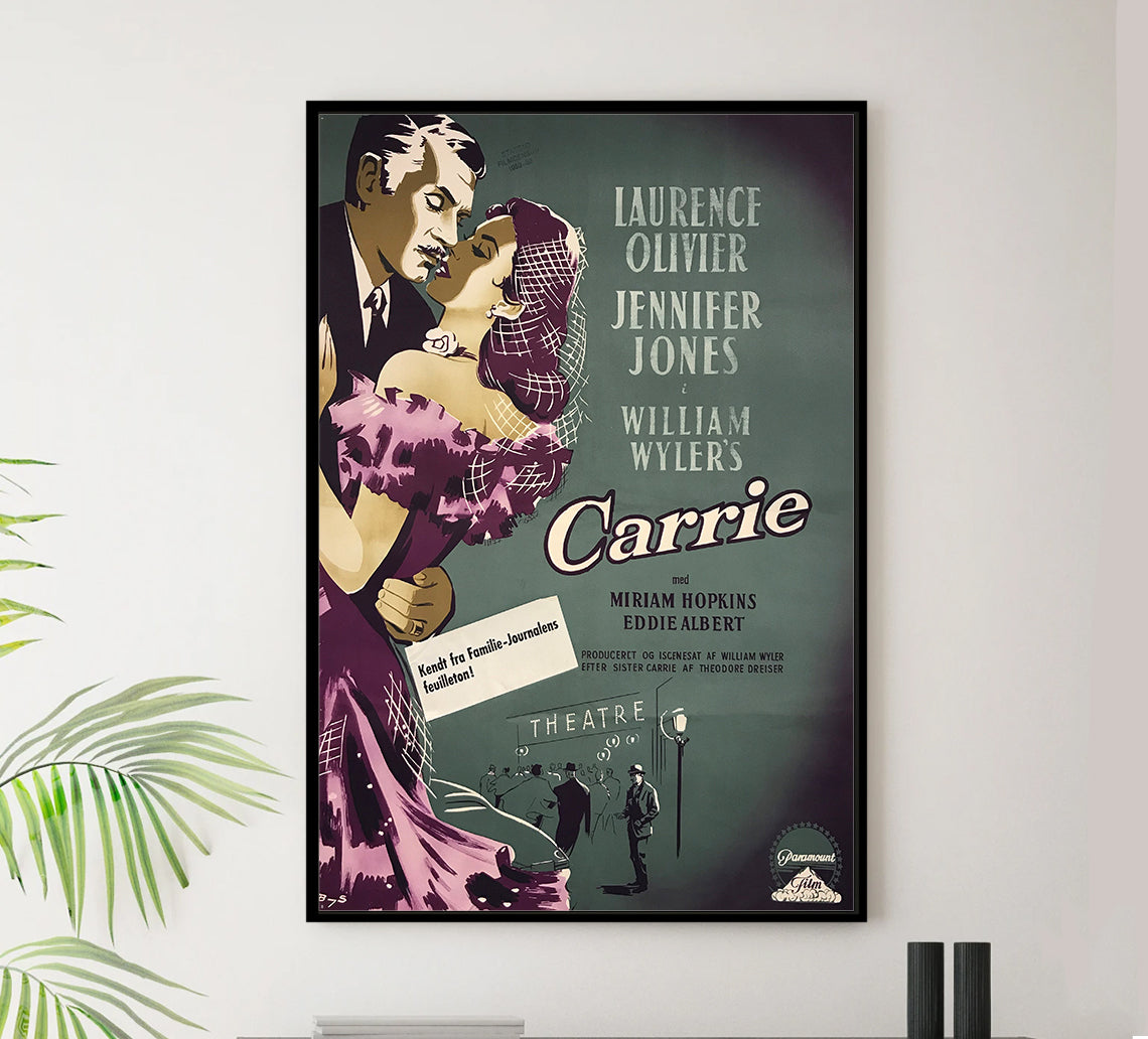 Carrie 1952 - Laurence Olivier - Denmark - Classic Movie Poster
