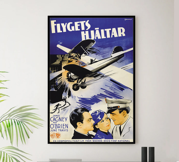 Ceiling Zero 1936 - James Cagney - Sweden - Classic Movie Poster