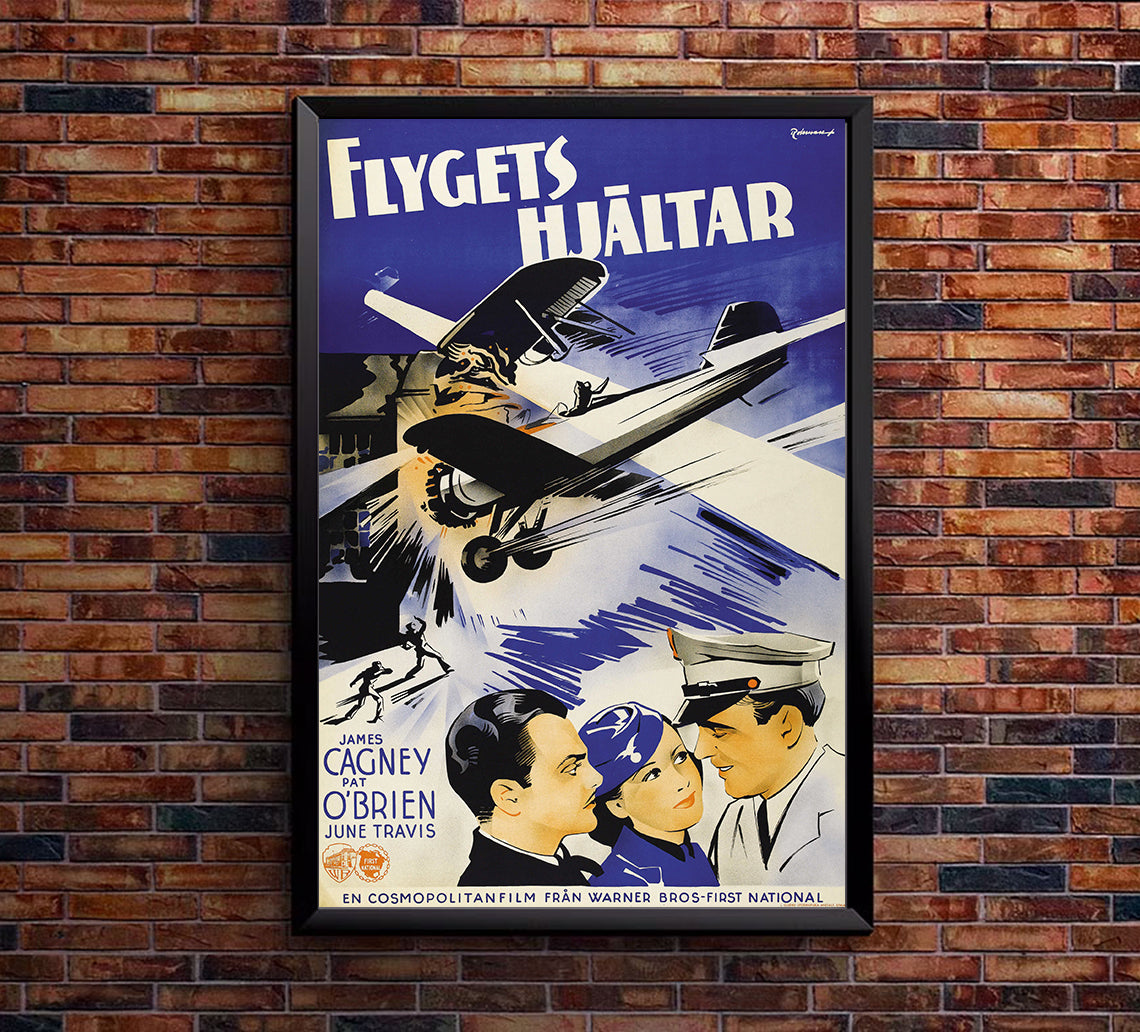 Ceiling Zero 1936 - James Cagney - Sweden - Classic Movie Poster