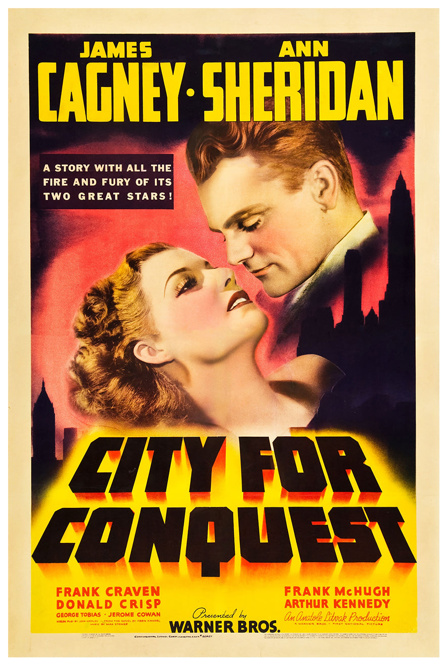 City for Conquest 1940 - James Cagney - US - Classic Movie Poster