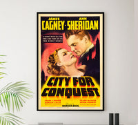City for Conquest 1940 - James Cagney - US - Classic Movie Poster