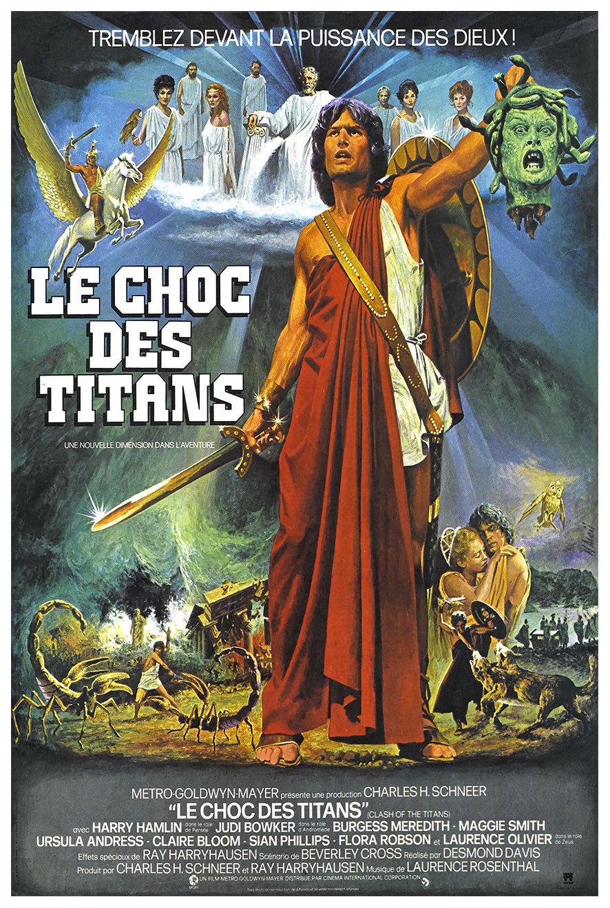 Clash of the Titans 1981 - Laurence Olivier - France - Classic Movie Poster