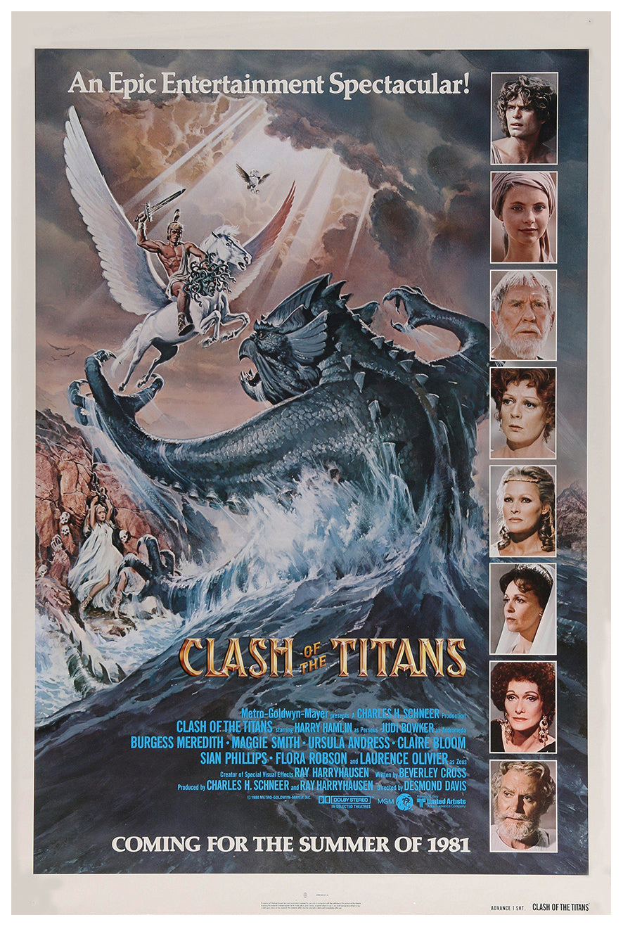Clash of the Titans 1981 - Laurence Olivier - US - Classic Movie Poster