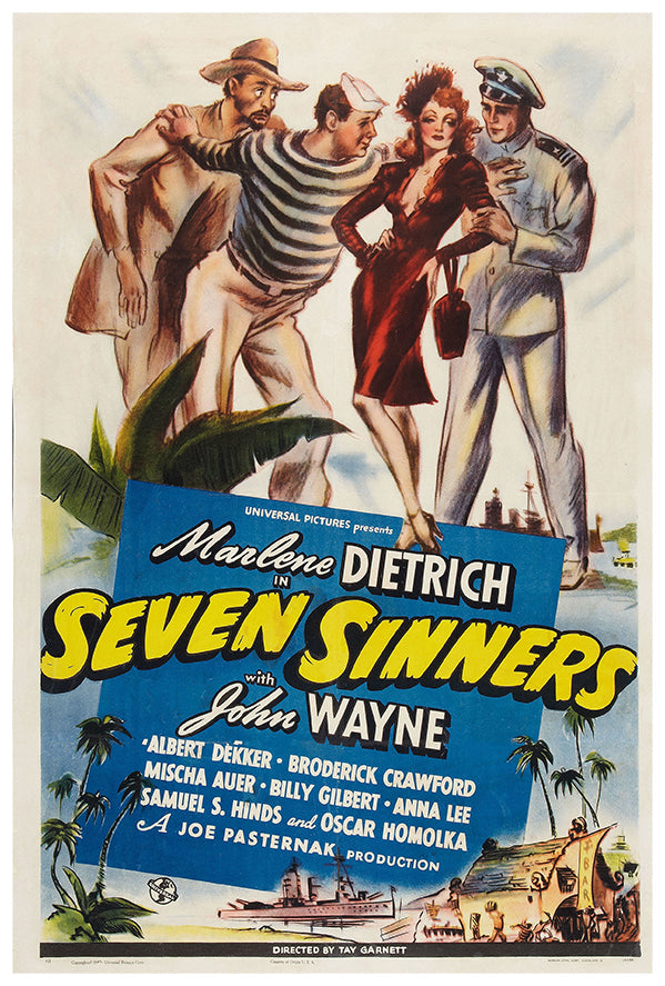 Seven Sinners - 1940 - Vintage Movie Poster