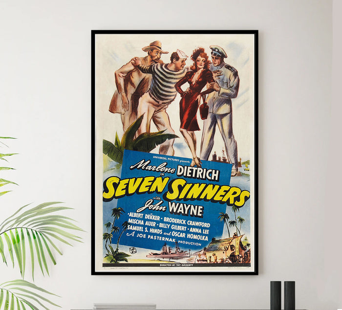 Seven Sinners - 1940 - Vintage Movie Poster