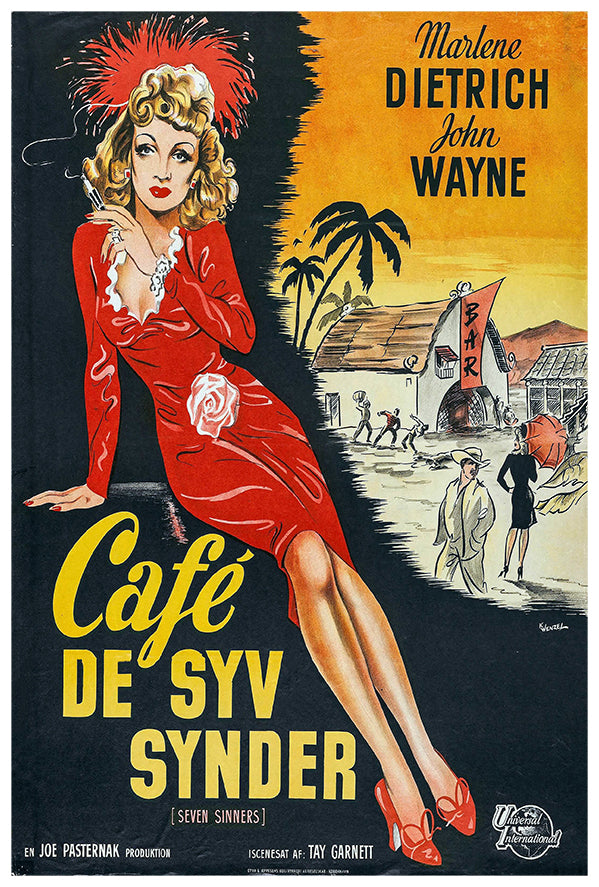 Seven Sinners - 1940 - Dutch - Vintage Movie Poster