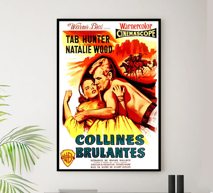 The Burning Hills - Natalie Wood - 1956 - French - Vintage Movie Poster