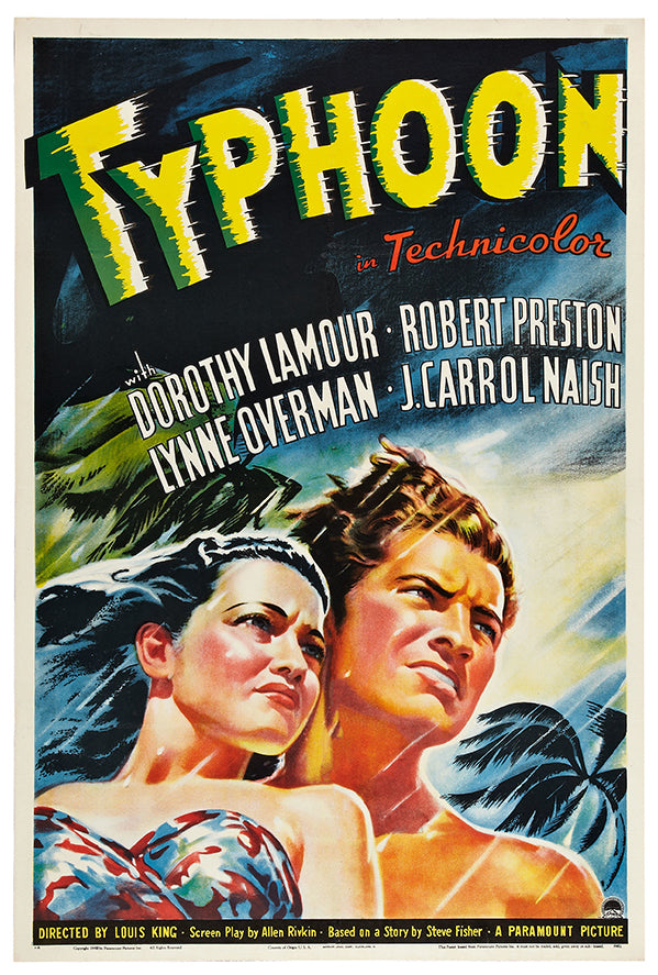 Typhoon - Dorothy Lamour - 1940 - Vintage Movie Poster