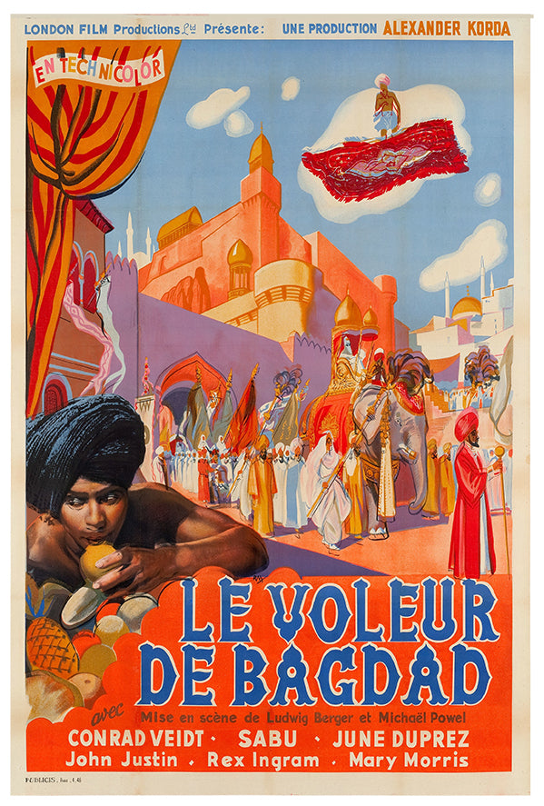 The Thief of Bagdad 1940 - French - Vintage Movie Poster