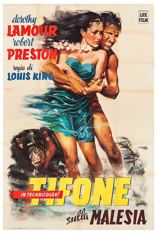 Typhoon - Dorothy Lamour - 1940 - Italian - Vintage Movie Poster