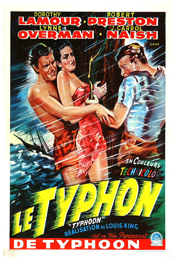 Typhoon - Dorothy Lamour - 1940 - Belgium - Vintage Movie Poster