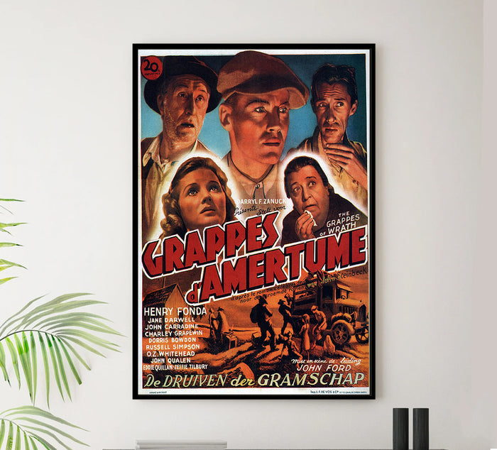 The Grapes of Wrath 1940 - Belgium - Vintage Movie Poster