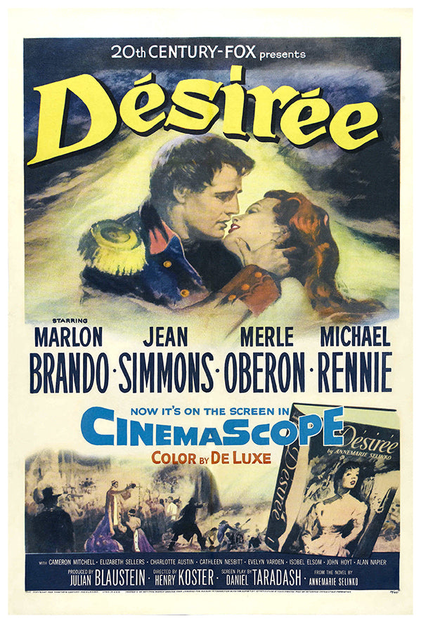 Desirée - Marlon Brando - 1954 - Vintage Movie Poster