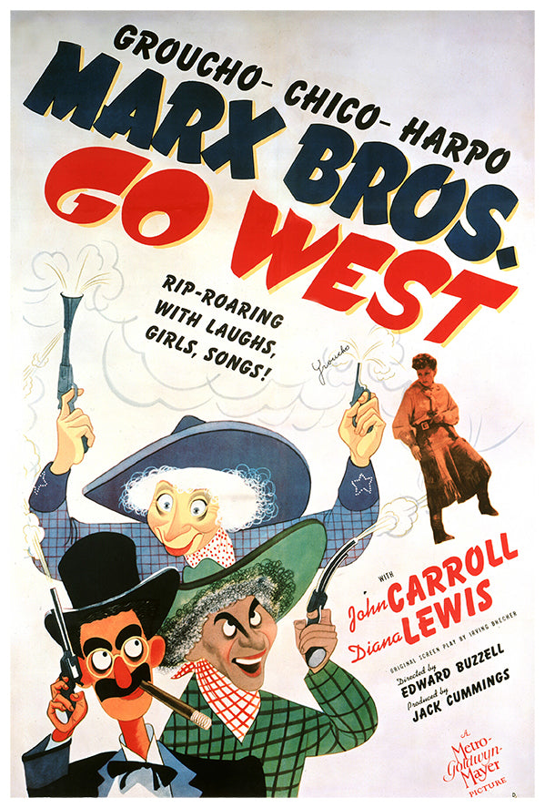 Go West - Marx Brothers - Vintage Movie Poster