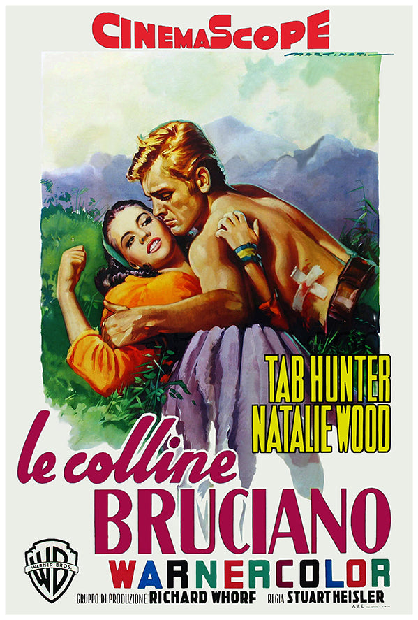 Burning Hills - Natalie Wood - 1956 - Italian - Vintage Movie Poster