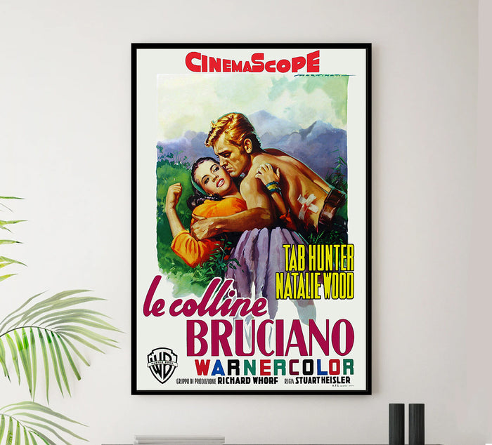 Burning Hills - Natalie Wood - 1956 - Italian - Vintage Movie Poster