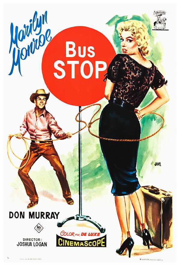 Bus Stop - Marilyn Monroe - 1956 - Spanish - Vintage Movie Poster