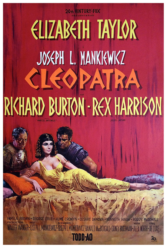 Cleopatra 1963 - Richard Burton - Sweden - Classic Movie Poster