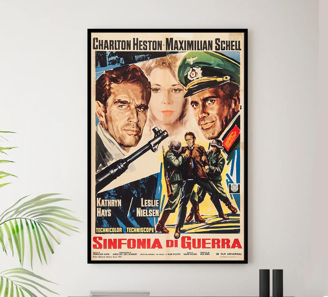 Counterpoint 1967 - Italian - Charlton Heston - Vintage Classic Movie Poster
