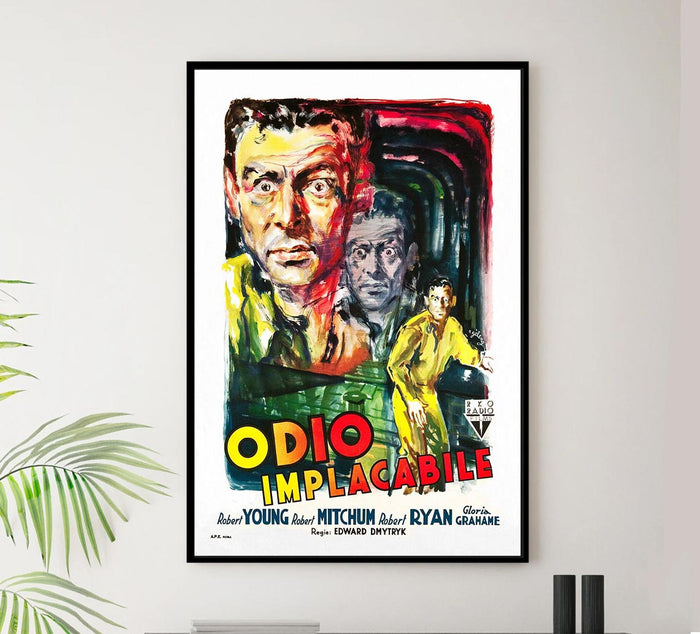 Crossfire 1947 - Italian - Robert Mitchum - Vintage Classic Movie Poster