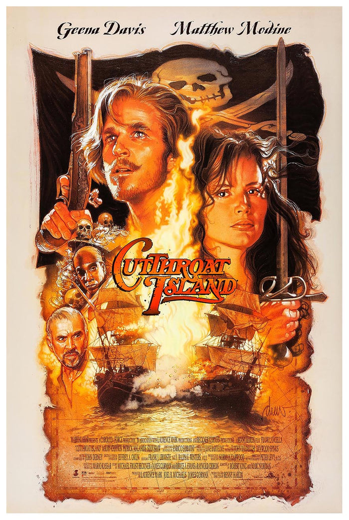 Cutthroat Island 1995 - Vintage Pirate Classic Movie Poster