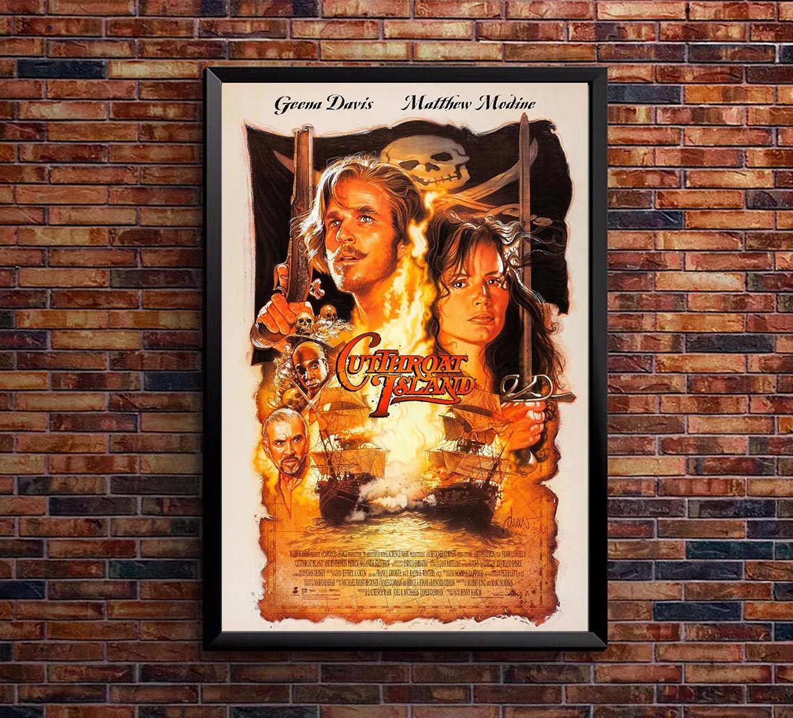 Cutthroat Island 1995 - Vintage Pirate Classic Movie Poster