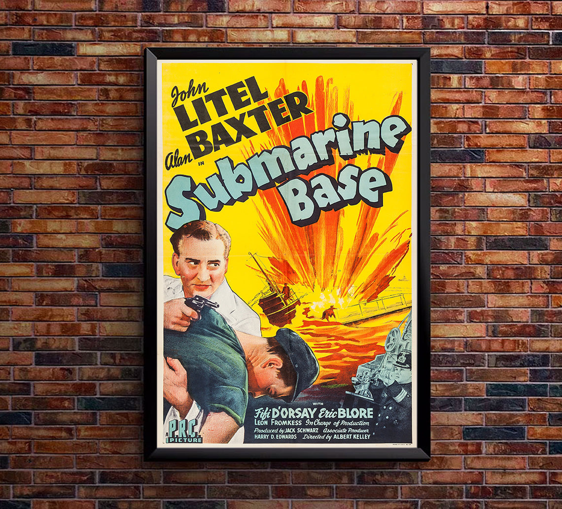 Submarine base - 1943 -  WW2 Movie Poster