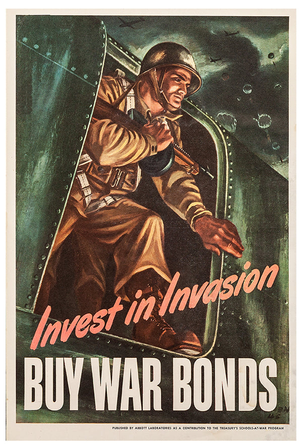 Invest in Invasion - Buy War Bonds -  WW2 Poster