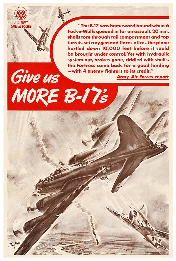 B-17 Bomber - US Army - WW2 Poster