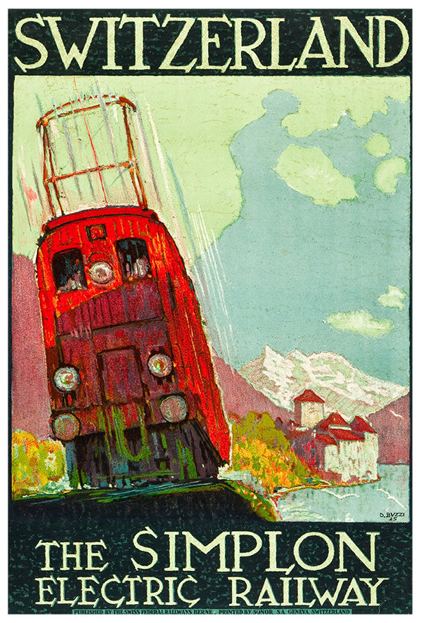 Electric Railway - Switzerland - Vintage Travel Poster