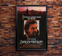 Dances with Wolves 1990 v2 - Kevin Costner - Vintage Classic Movie Poster