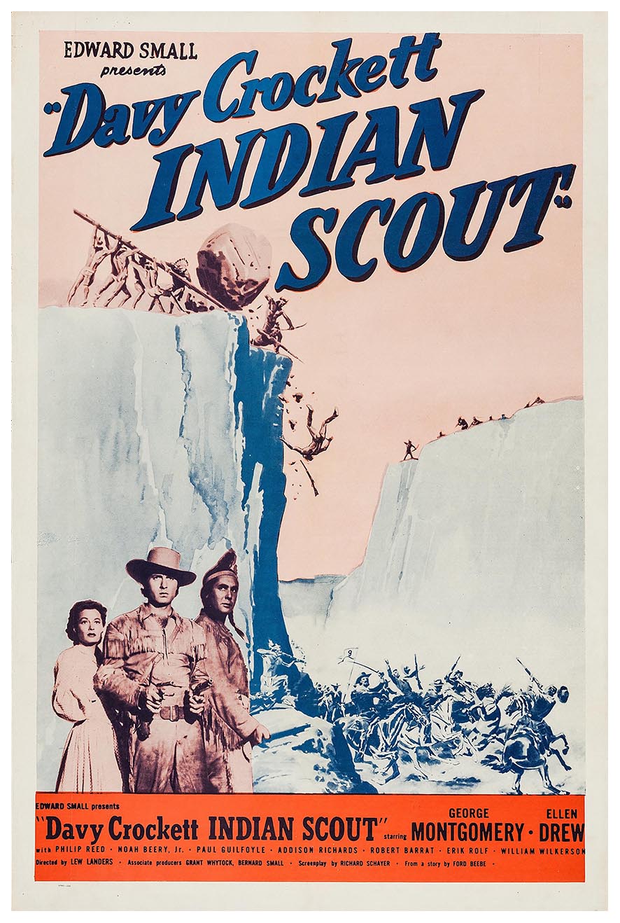 Davy Crockett, Indian Scout 1950 v1 - Vintage Pirate Classic Movie Poster