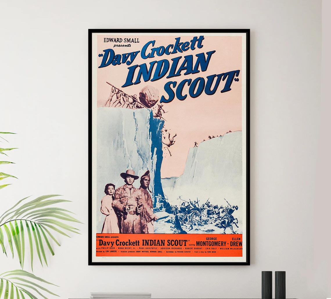Davy Crockett, Indian Scout 1950 v1 - Vintage Pirate Classic Movie Poster