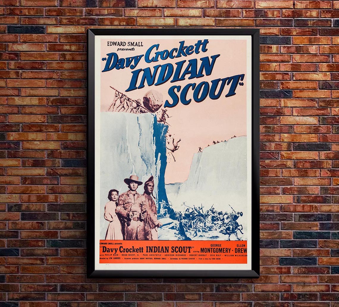 Davy Crockett, Indian Scout 1950 v1 - Vintage Pirate Classic Movie Poster