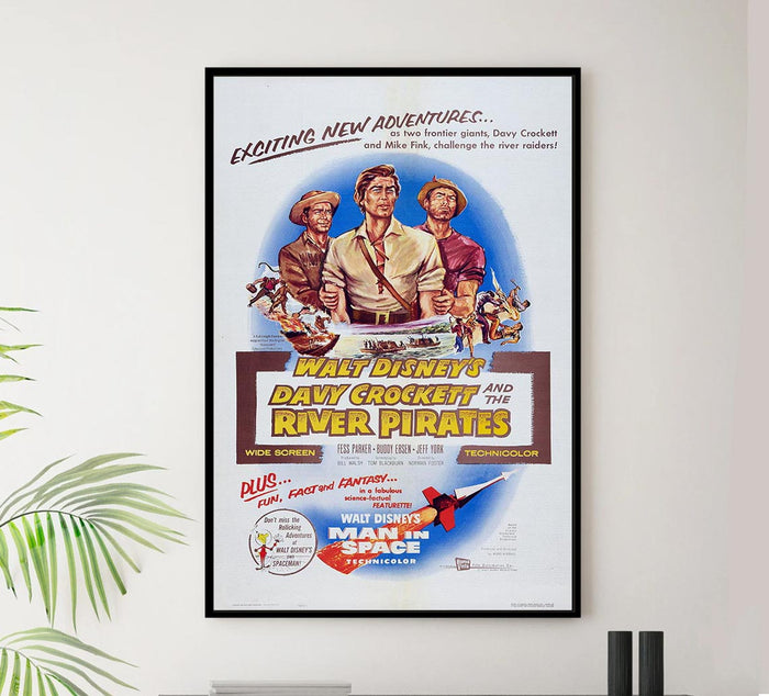 Davy Crockett and the River Pirates 1956 - Vintage Pirate Classic Movie Poster