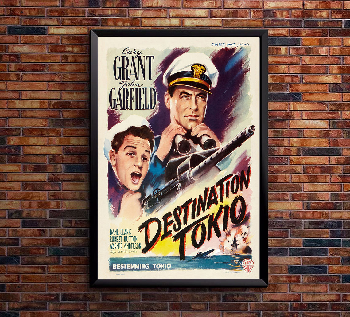 Destination Tokyo 1943 - Cary Grant - Belgium - Classic Movie Poster